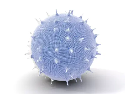 Spiky White Sphere model pack Low-poly 3D model