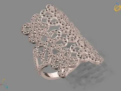 Vintage Womens Diamond Ring Women Rings 3dmodels 3D print model 3D print model 24