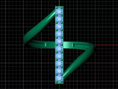 Minimalist Diamond Pave Bar jewelry  Ring 3D print model