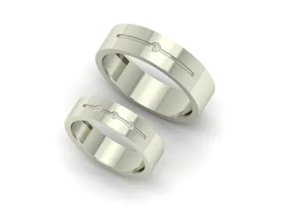 Band couple Ring 3D print model