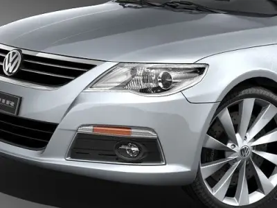Volkswagen passat cc 2008 midpoly 3D model