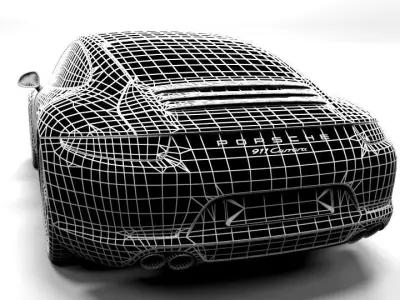 PORSCHE CARERRA 911 991 LOWPOLY Low-poly 3D model