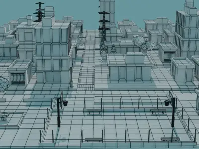 Low Ploy City Model Low-poly 3D model