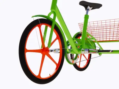 THREE WHEEL BIKE  Low-poly 3D model