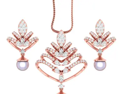 Pendant Earrings combo - 1145 3D print model