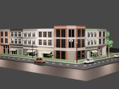 Low Poly City Assets Low-poly 3D model purchase