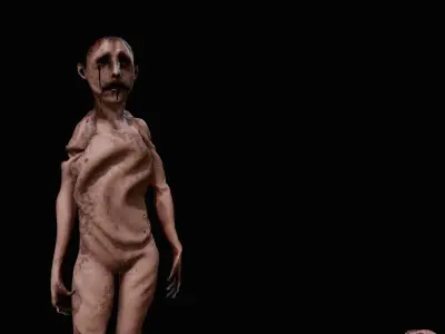 Skinned Humans Super Creepy GORE Low-poly 3D model