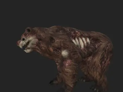 Zombie bear Low poly game ready  Low-poly 3D model