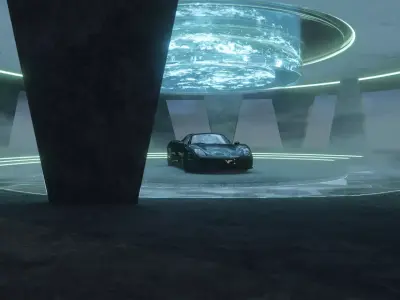 Car studio Scene 3D model