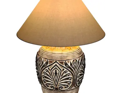 Rustic Country Nightstand bedside Provence Table Lamp 3D model