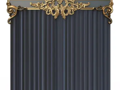 Cornice Classic Curtain 017 Low-poly 3D model