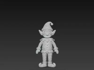 3D Christmas Elf Model Festive Holiday Character 3D print model