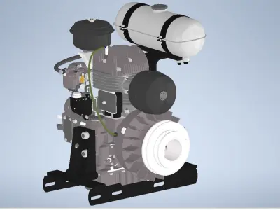 Mini Tractor Engine 3D model