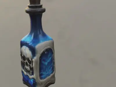 Skull Curse Elixir Bottle 3D model
