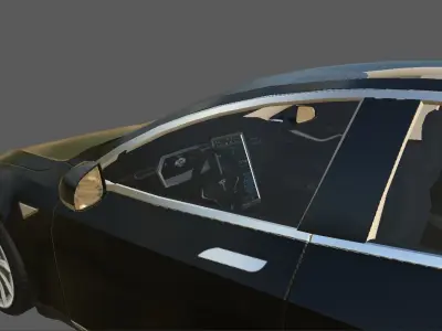 Tesla Model S 2013 Low-poly 3D model