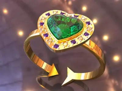 Anillo Corazon 3D print model