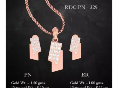Pendant Earrings combo - 329 3D print model