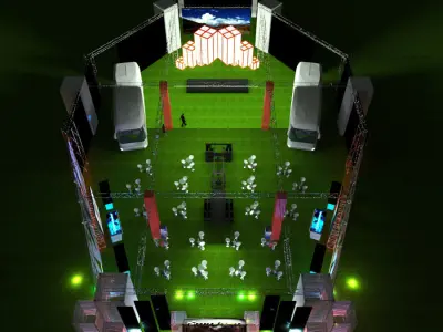 Awning for events of 50x30m for buses 3D model