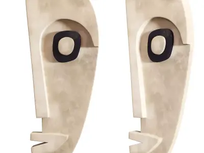 Cream Black Wall Art Low-poly 3D model