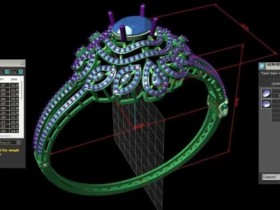 Rose Gold Diamond Woman Bracelet 3D Print Model 3D print model