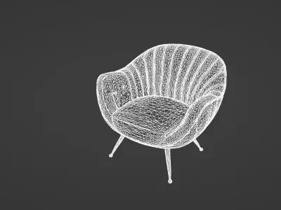 Retro-Futuristic Designer Lounge Chair 3D model
