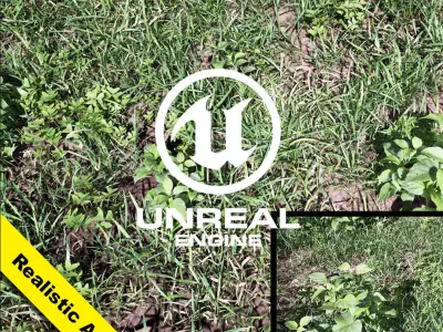 Realistic Grass Pack 02 - Unreal Engine 4  Low-poly 3D model