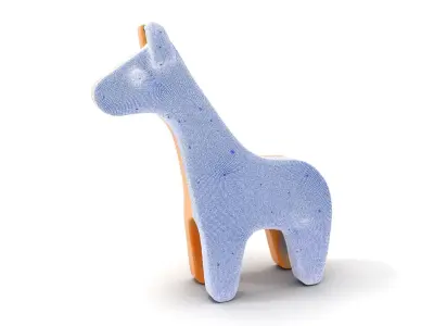 Wooden Giraffe Toy D Model Pack Low-poly 3D model