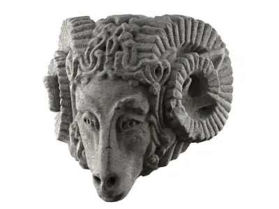 Medieval Sculpture Ram Head 3D model