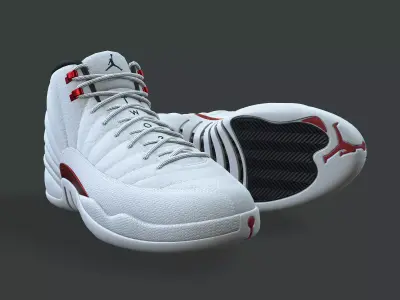 PBR Air Jordan 12-retro sneakers Twist colorway Low-poly 3D model