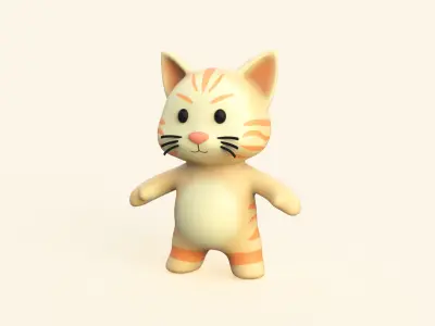 Little animal baby - Cat cute - Animated  Low-poly 3D model