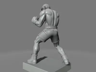 Boxer in Fighting Stance 3D print model