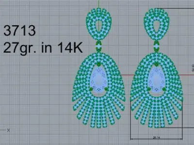Chandelier Earring 3713 3D print model