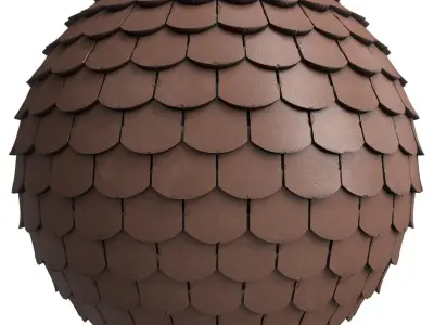 Roof Tile Materials 16- By 3 color Pbr By Sbsar 4k Low-poly 3D model