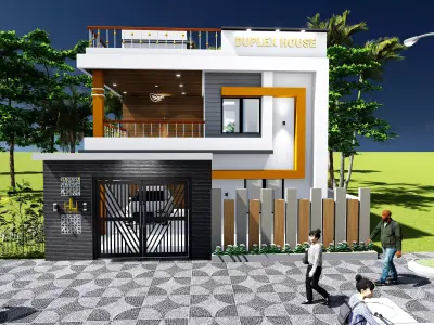 Modern Duplex House Design 3D print model