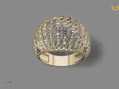 STL 3DM Print Ready Women Diamond Ring Lightweight Printable  3D print model 90