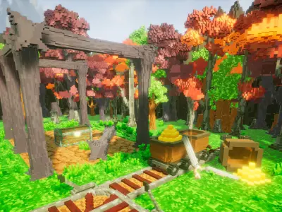 Pro-VOX Uncharted Voxel Nature Pack Low-poly 3D model