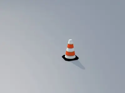 Construction  and Parking PBR Props Low-poly 3D model