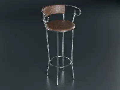 Kitchen stool Low-poly 3D model
