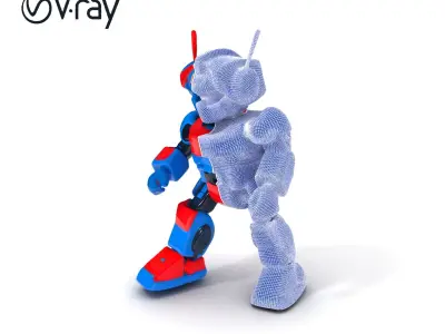 Retro Robot Model Pack for Animation and Games Low-poly 3D model
