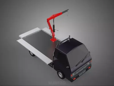 3 WAY WIDE DECK HYDRAULIC LIFTER JIB CRANE DROPSIDE PICKUP TRUCK 3D model