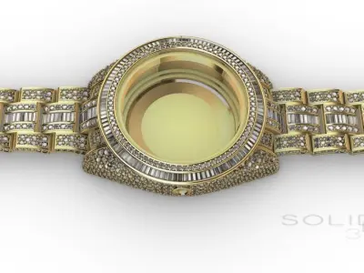 WATCH CROWNED DIAMONDS Sky 3D print model 41mm 3D print model