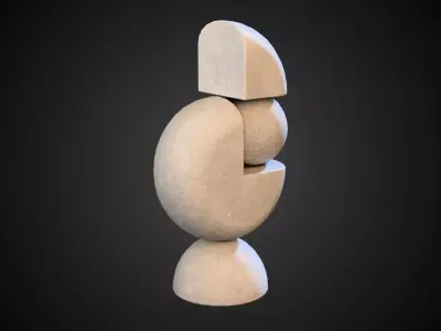 Balance Corner Sculpture Low-poly 3D model