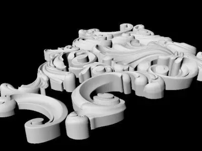 Central decor ornament for furniture 3D model 1009