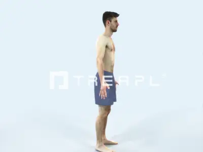 Posture E Beach Animated Rigged Sports Man Low-poly 3D model