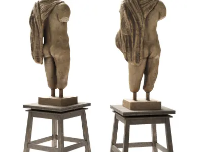 Classic man torso with table 3D model