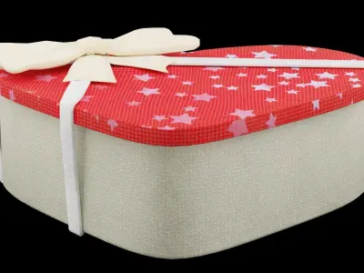 Heart Gift Box Low-poly 3D model