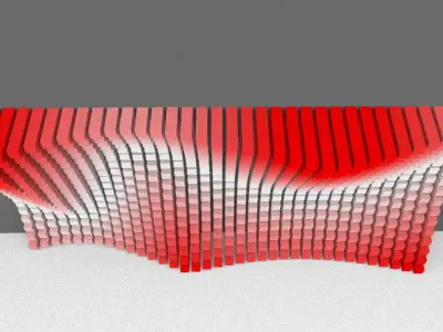 Parametric Red and White Colored Wall Decoration 3D model