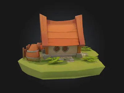 Cottage Haven  Cozy Fantasy Cottage 3D Model 3D model