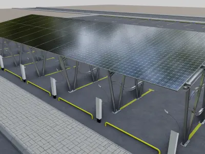 Solar Carport Type 4 3D model