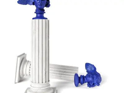 Hypnos head sculpture blue 3D model